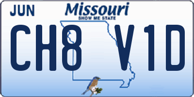 MO license plate CH8V1D