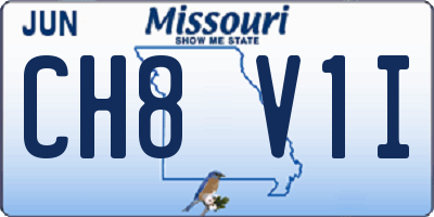 MO license plate CH8V1I