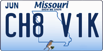 MO license plate CH8V1K