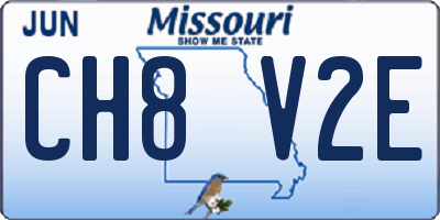 MO license plate CH8V2E