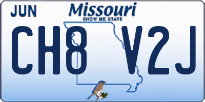 MO license plate CH8V2J