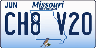 MO license plate CH8V2O