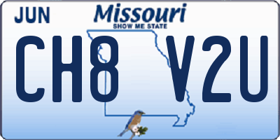 MO license plate CH8V2U