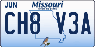 MO license plate CH8V3A