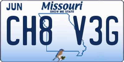 MO license plate CH8V3G