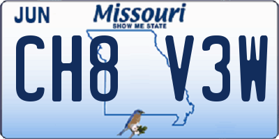 MO license plate CH8V3W