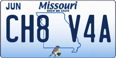 MO license plate CH8V4A