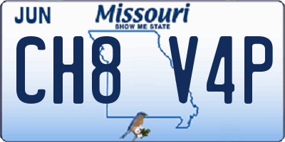 MO license plate CH8V4P