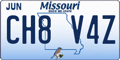 MO license plate CH8V4Z