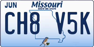 MO license plate CH8V5K