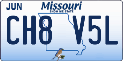 MO license plate CH8V5L
