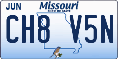 MO license plate CH8V5N