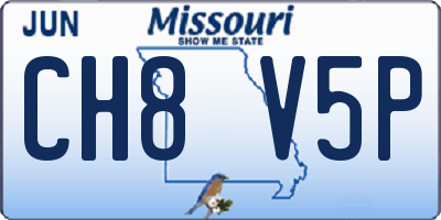 MO license plate CH8V5P