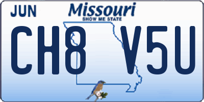 MO license plate CH8V5U