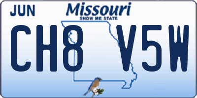 MO license plate CH8V5W
