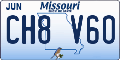 MO license plate CH8V6O
