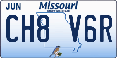 MO license plate CH8V6R