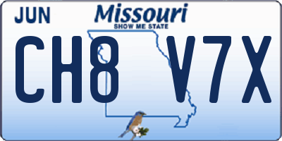 MO license plate CH8V7X