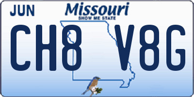 MO license plate CH8V8G