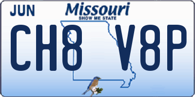 MO license plate CH8V8P