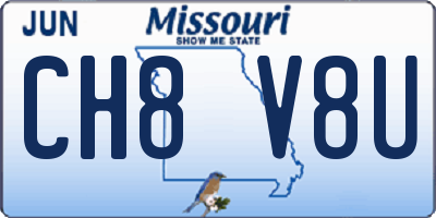MO license plate CH8V8U