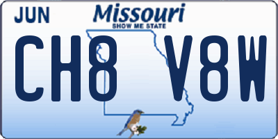 MO license plate CH8V8W