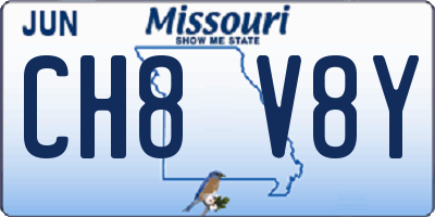 MO license plate CH8V8Y