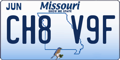 MO license plate CH8V9F