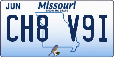 MO license plate CH8V9I