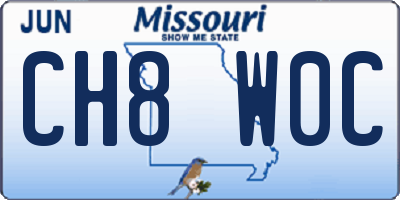 MO license plate CH8W0C