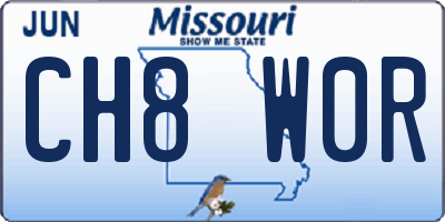 MO license plate CH8W0R