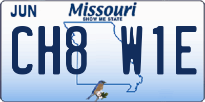 MO license plate CH8W1E