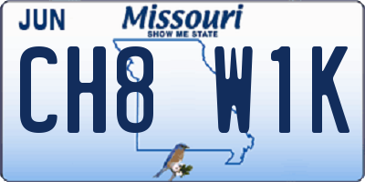 MO license plate CH8W1K