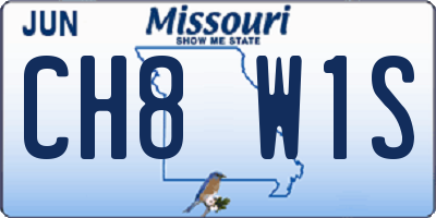 MO license plate CH8W1S