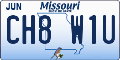 MO license plate CH8W1U