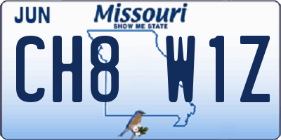 MO license plate CH8W1Z