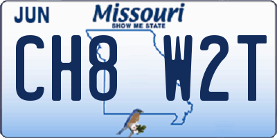 MO license plate CH8W2T