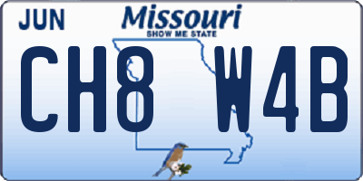 MO license plate CH8W4B