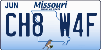 MO license plate CH8W4F