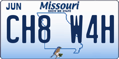 MO license plate CH8W4H