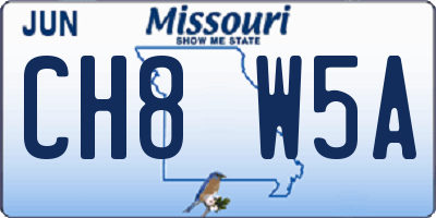 MO license plate CH8W5A
