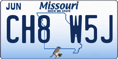 MO license plate CH8W5J