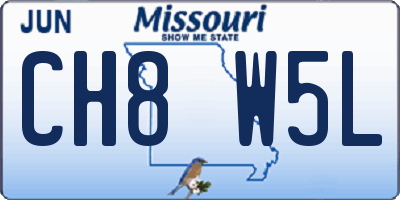 MO license plate CH8W5L