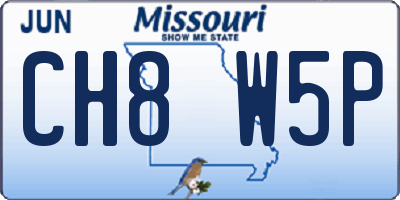 MO license plate CH8W5P