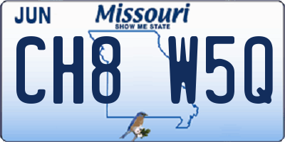 MO license plate CH8W5Q