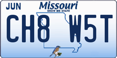 MO license plate CH8W5T