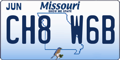 MO license plate CH8W6B