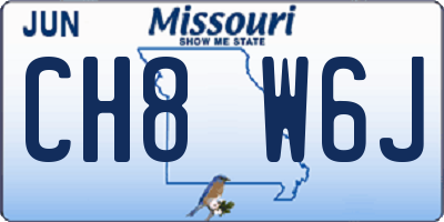 MO license plate CH8W6J