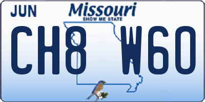 MO license plate CH8W6O
