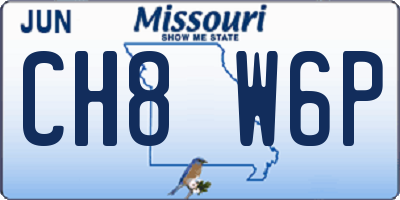 MO license plate CH8W6P